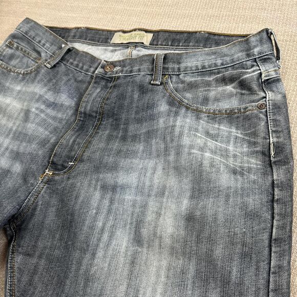 Faded Y2K Relaxed Bootcut Wrangler Straight Fit Jeans Streaky Blue Wash 40 Waist - Picture 4 of 8